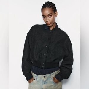 Zara Charcoal Bomber Jacket
